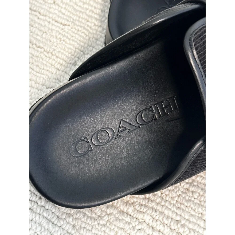COACH Benjamin Corduroy Clogs Men's 10 Black Travel Comfort Everyday Elevated